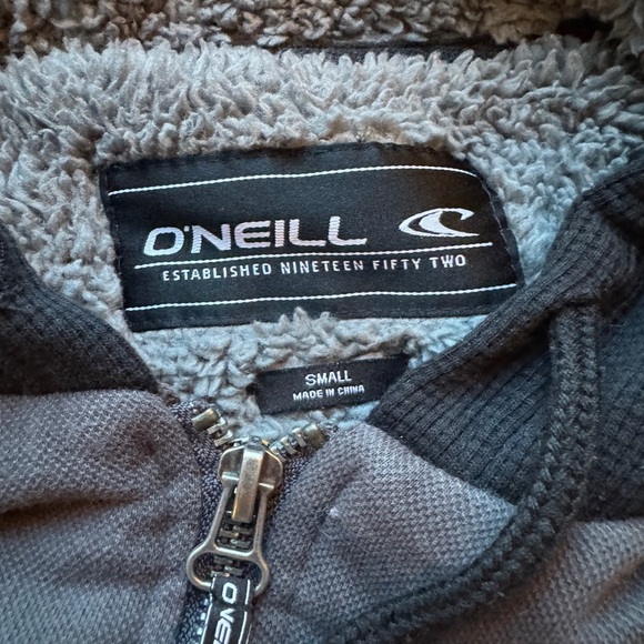 O’Neill Hoodie Sweatshirt Sherpa Linen Full Zip Jacket Size Small - Picture 2 of 5